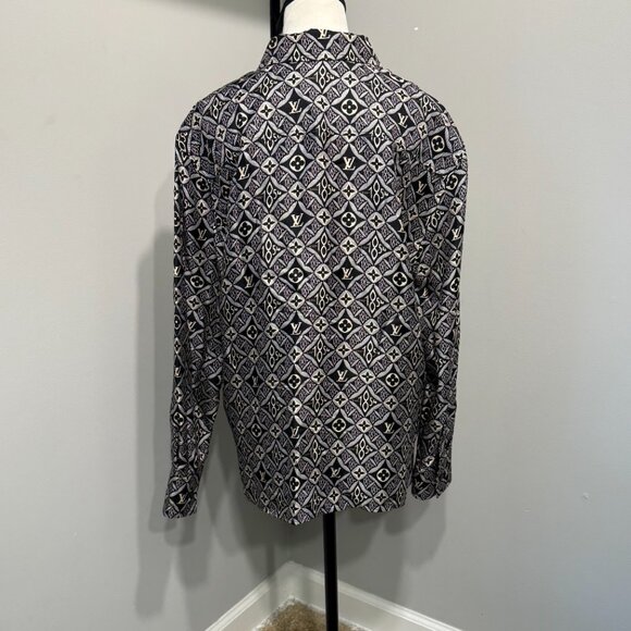 Authentic Louis Vuitton Since 1854 Silk Button Up Blouse in Size 42 with COA - Picture 2 of 11